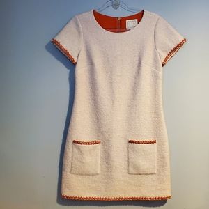 STS Sail to Sable Ivory Dress w/ Orange Cross Stitching, Size 6